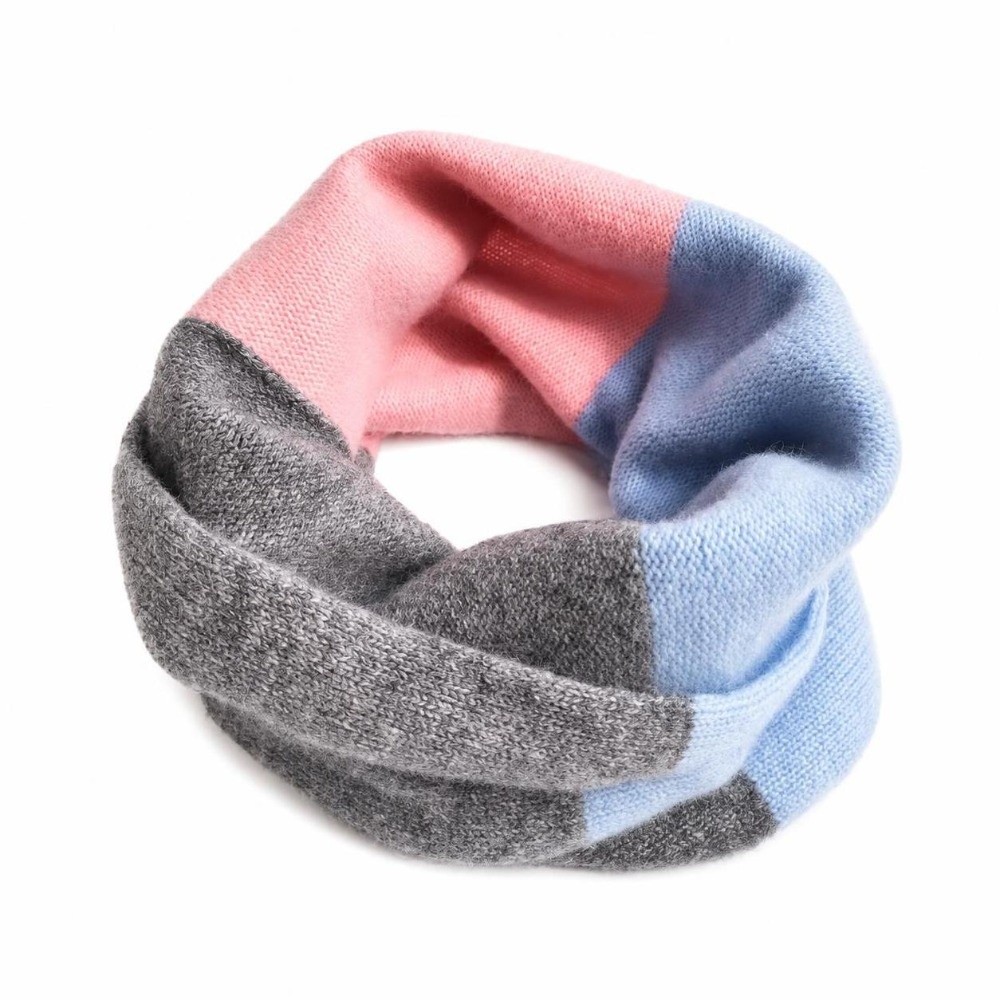 Infinity Scarf Knit - ผ้าพันคอถักนิตติ้งแบบนุ่ม สีสันผสมผสาน ยืดหยุ่นได้ ป้องกันลม พร้อมซับในอุ่น สำหรับผู้หญิง