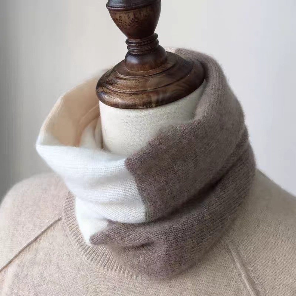 Infinity Scarf Knit - ผ้าพันคอหลากสีแบบนุ่ม ยืดหยุ่น ป้องกันลม พร้อมซับในอุ่น ผ้าถักสำหรับผู้หญิง