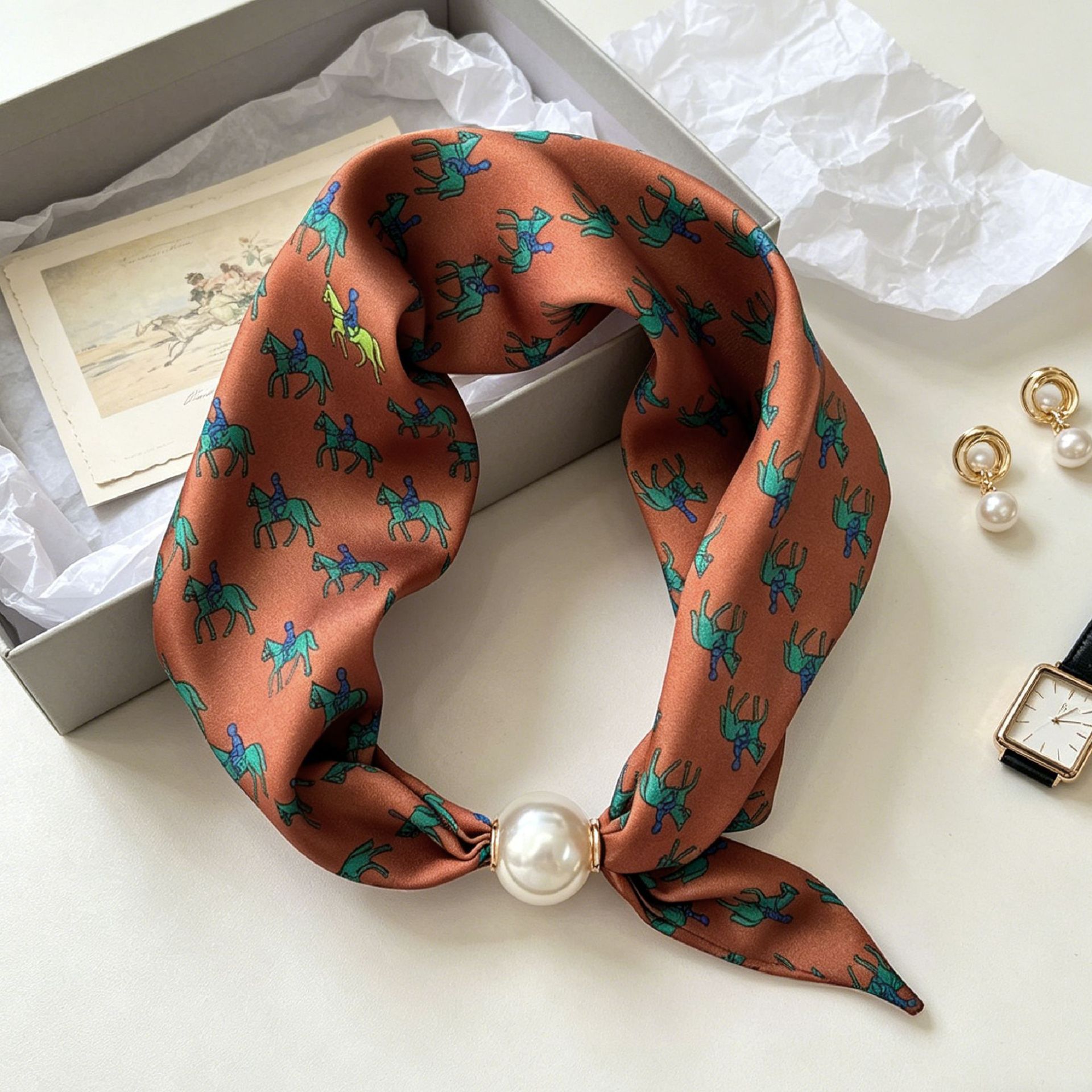 ผ้าพันคอแม่เหล็กหรูหราลายมุกสำ - Ascot Neck Scarf บทวิจารณ์และราคา