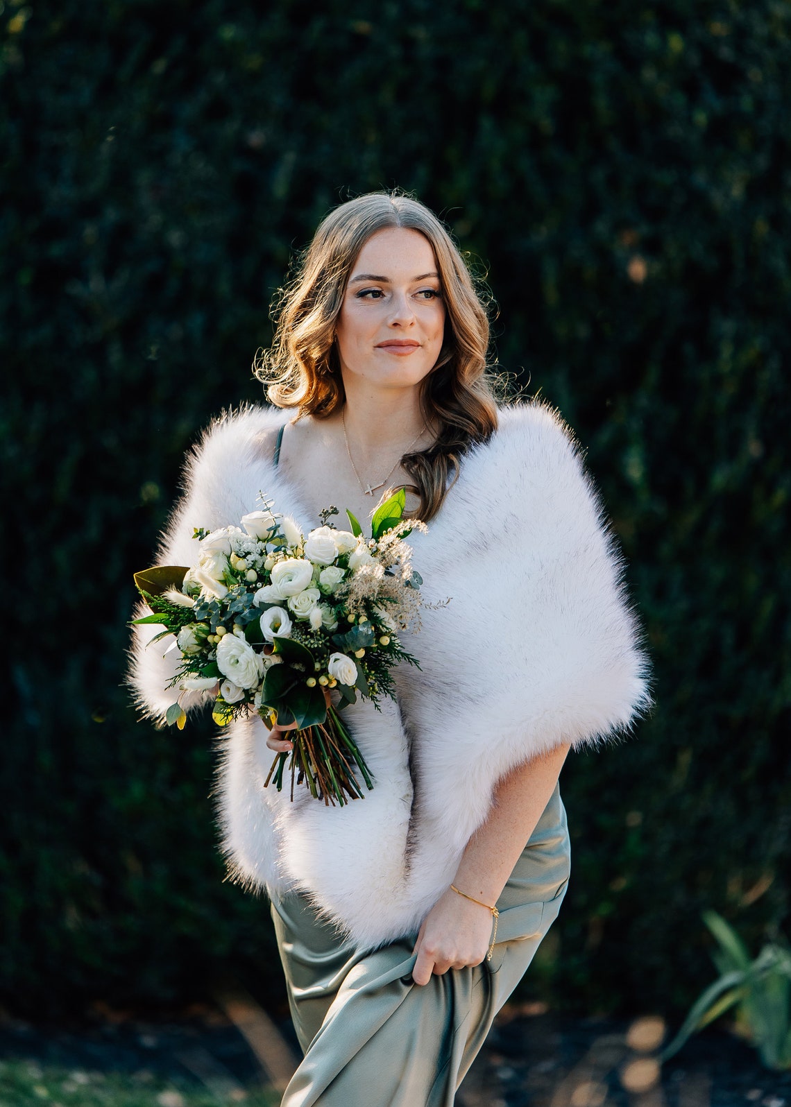 งาช้างสีดำเคล็ดลับ Faux Fur เจ - Stole Wedding Shawl บทวิจารณ์และราคา