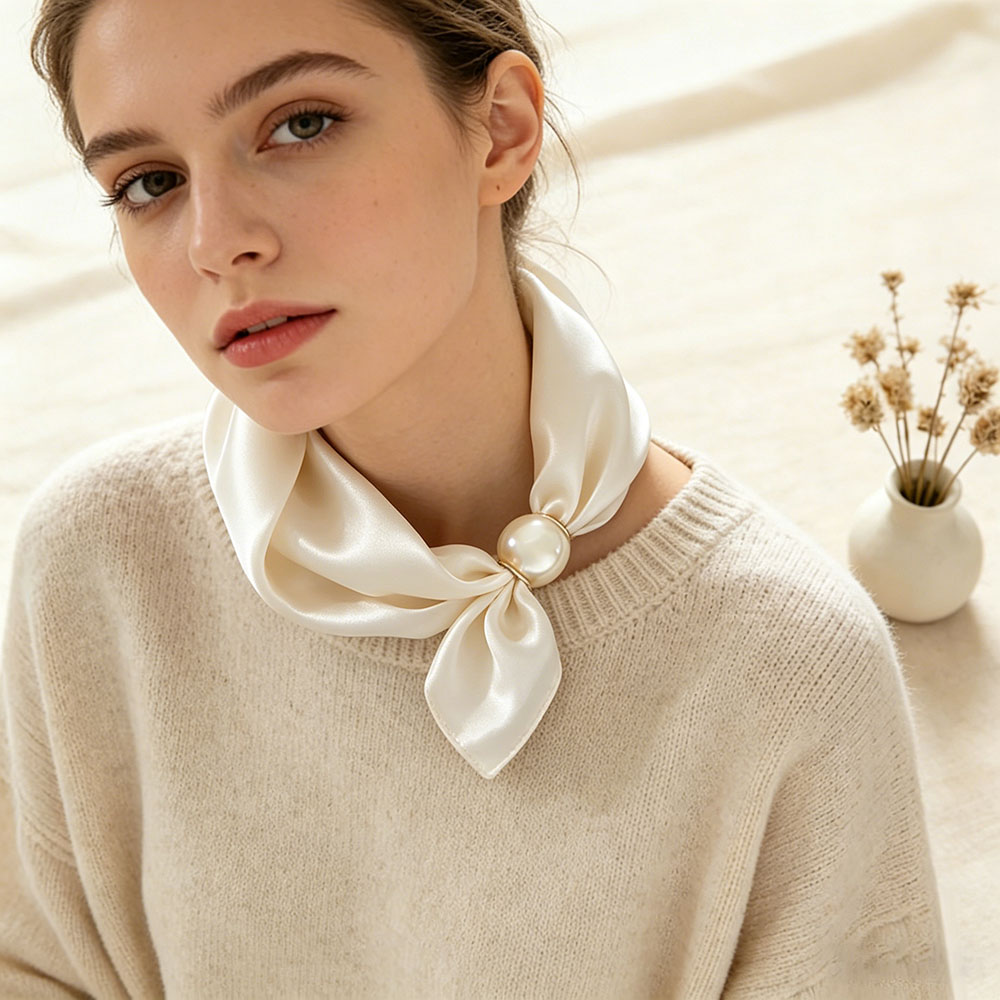 ผ้าพันคอไหมพรมแบบแม่เหล็กประดั - Ascot Neck Scarf บทวิจารณ์และราคา