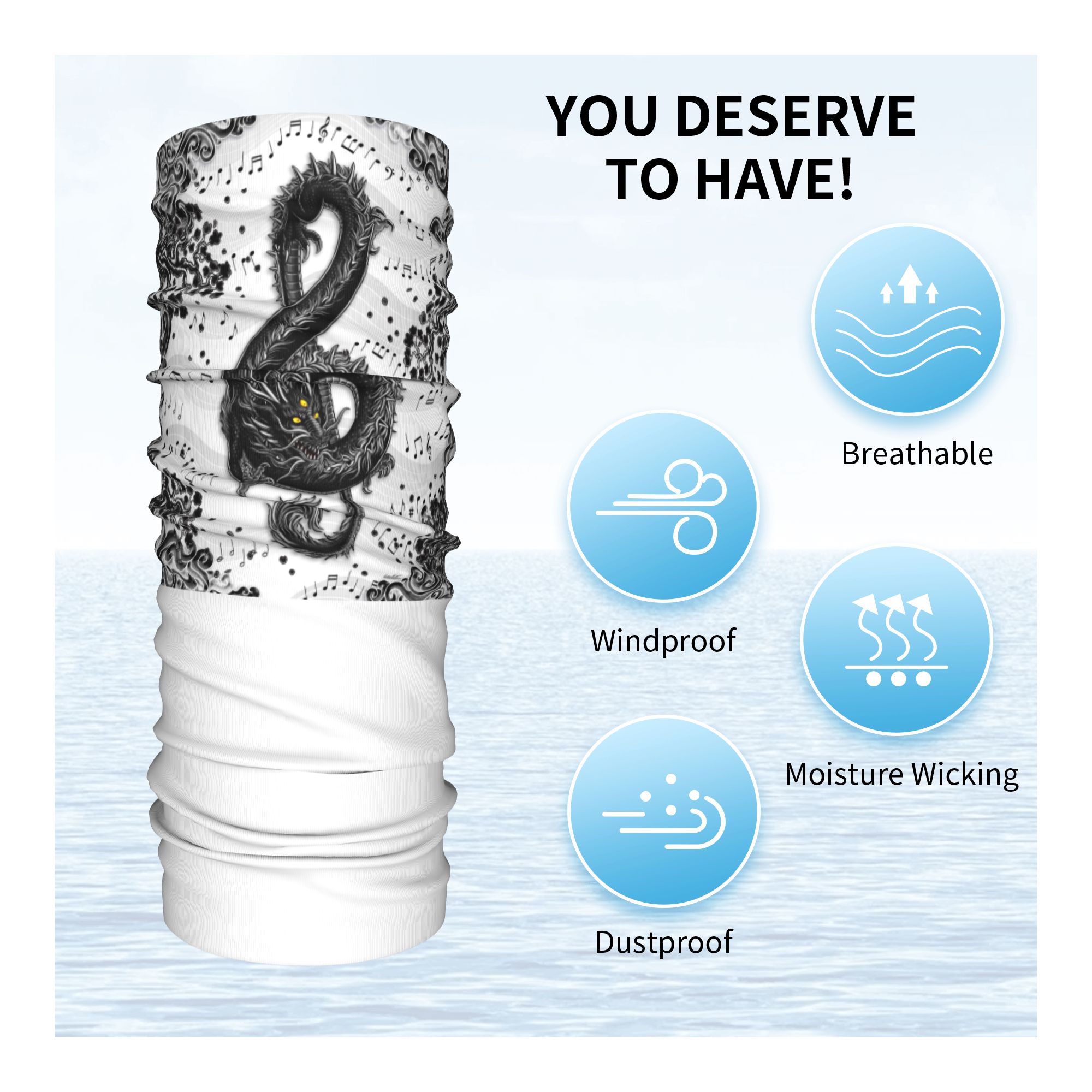 ที่คาดผมลายมังกรดนตรีแบบ Trebl - Neck Warmer Tube บทวิจารณ์และราคา