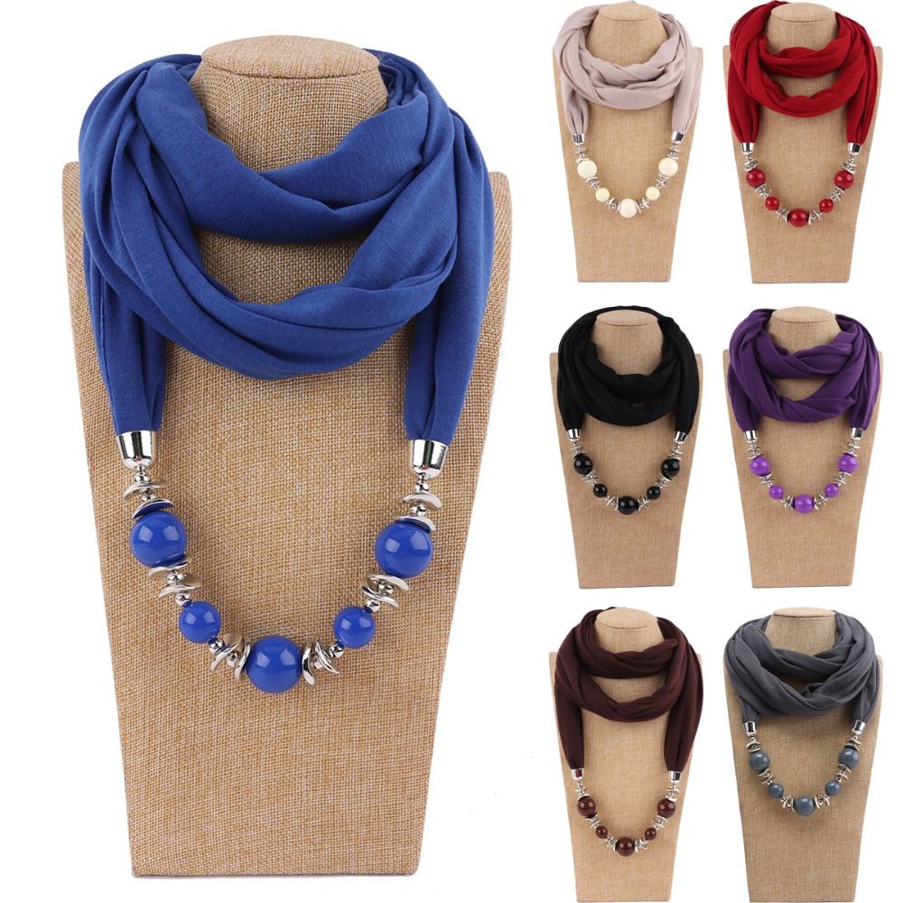 ผ้าพันคอชีฟองใหม่ ประดับลูกปัด - Infinity Scarf Knit บทวิจารณ์และราคา
